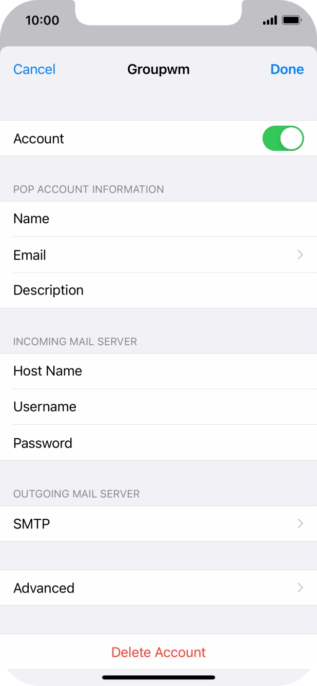 Press SMTP. Press SMTP.