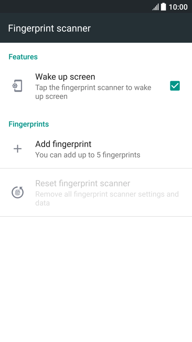 Press Add fingerprint. Press Add fingerprint.