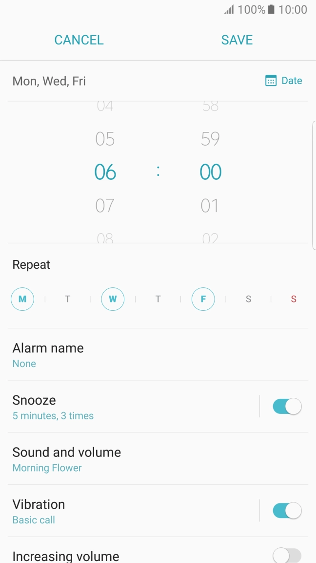 Press Alarm name.