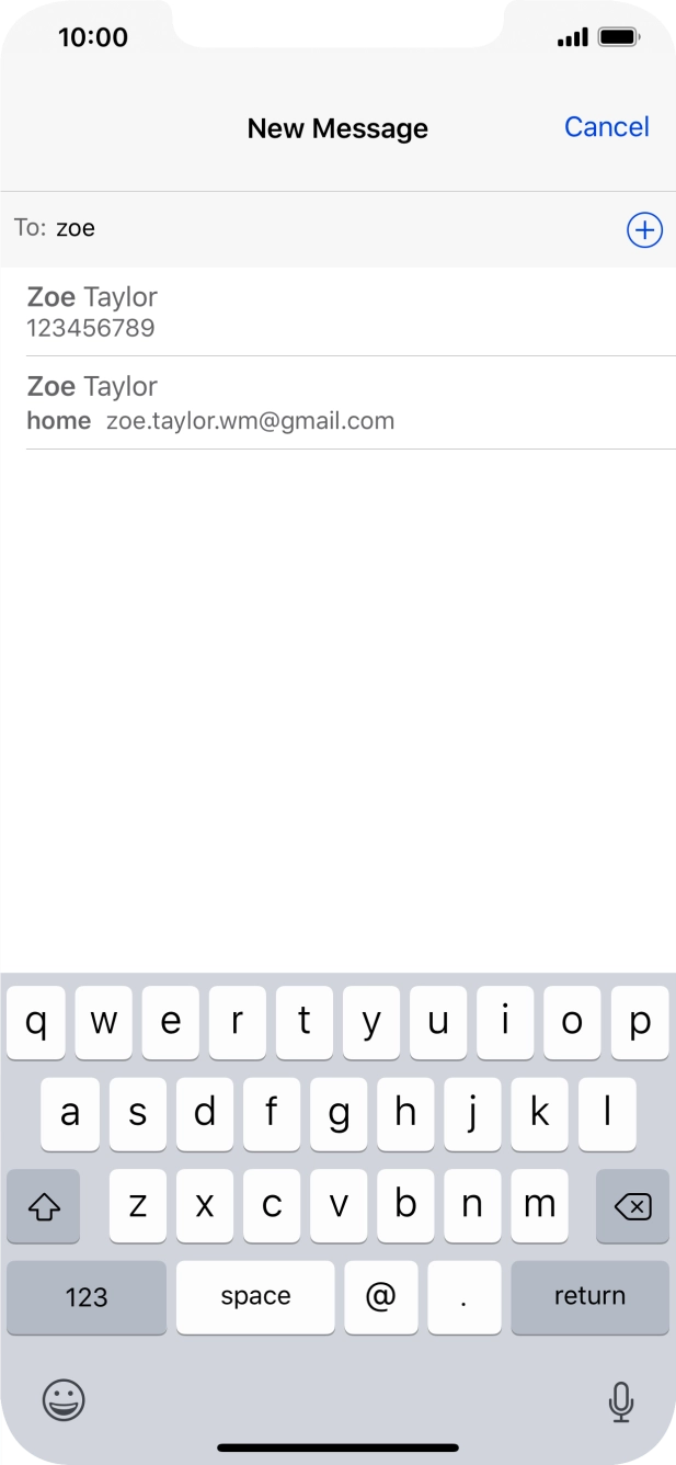 Press the required contact. Press the required contact.