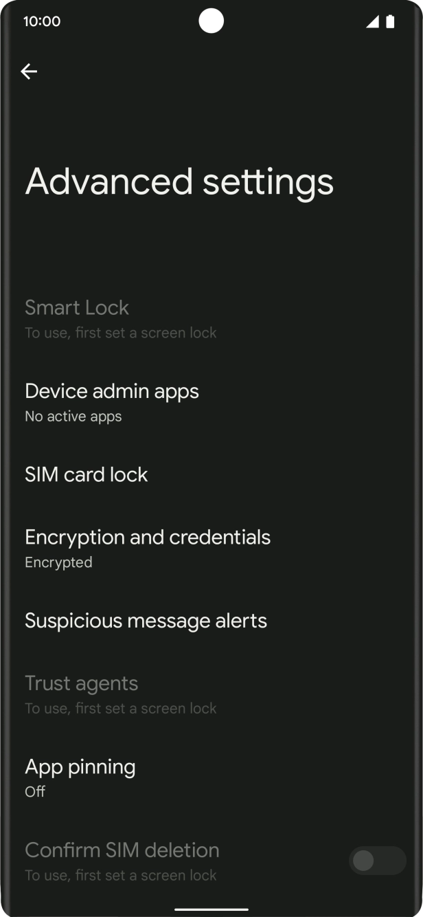 Press SIM card lock. Press SIM card lock.
