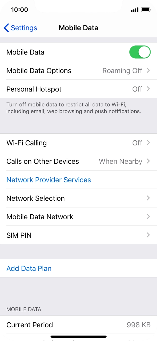 The total data usage is displayed next to Current Period.