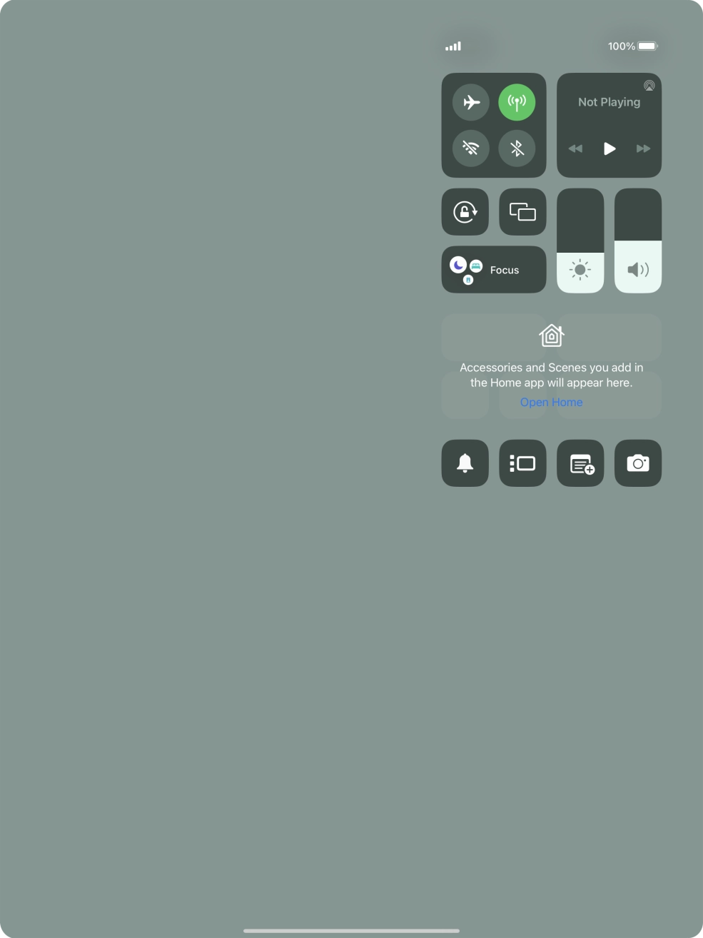 Press the flight mode icon to turn the function on or off. Press the flight mode icon to turn the function on or off.