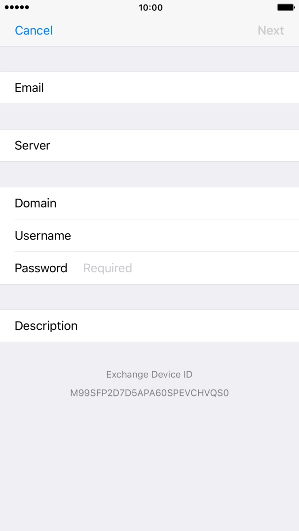 Press Password and key in the password for your email account. Press Password and key in the password for your email account.