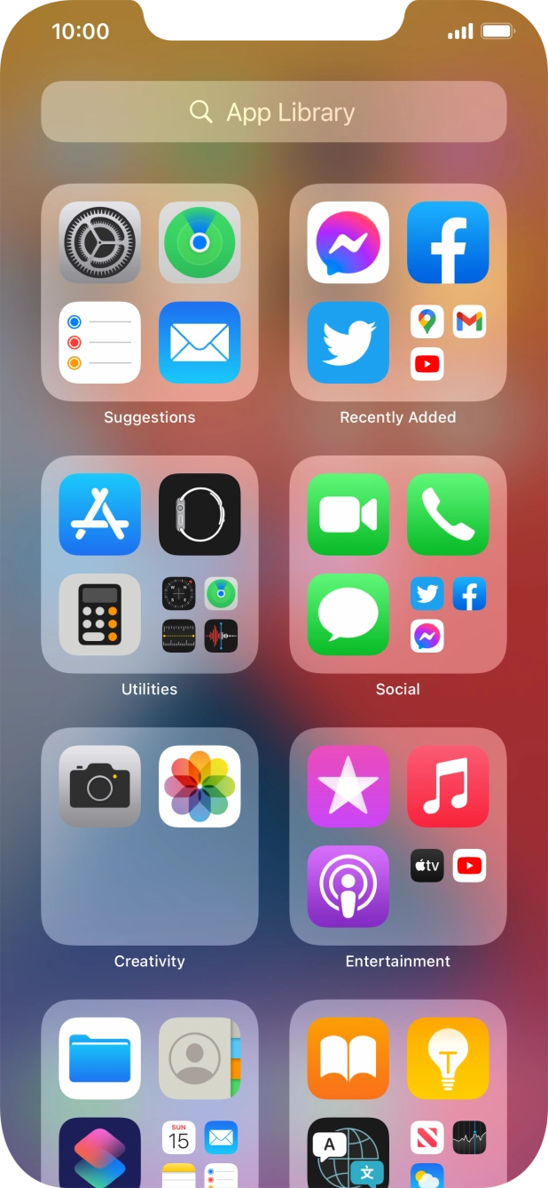 Press the required app. Press the required app.