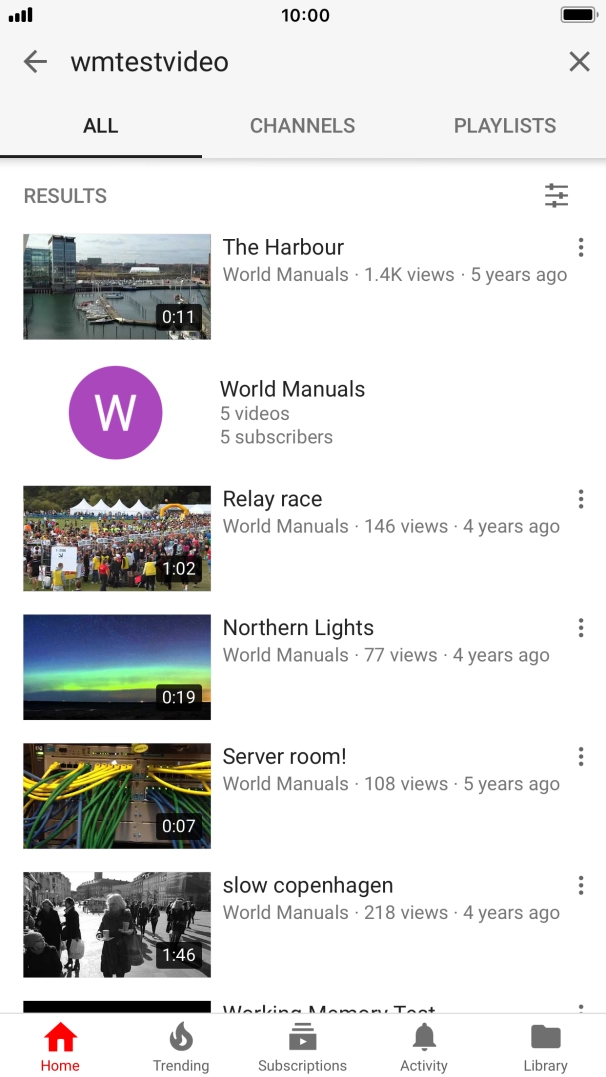 Press the required video clip. Press the required video clip.