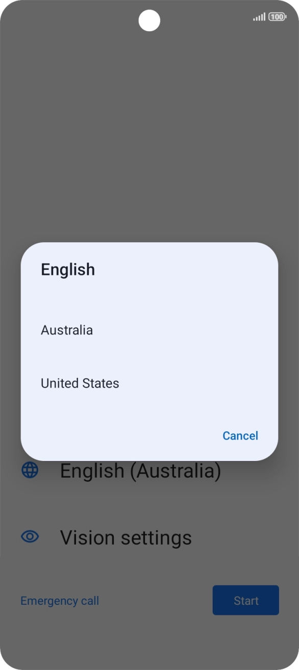 Press the required country or area. Press the required country or area.
