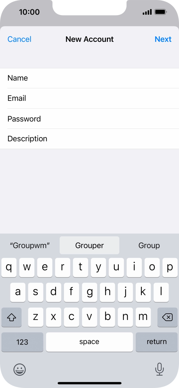 Press Description and key in the required name. Press Description and key in the required name.