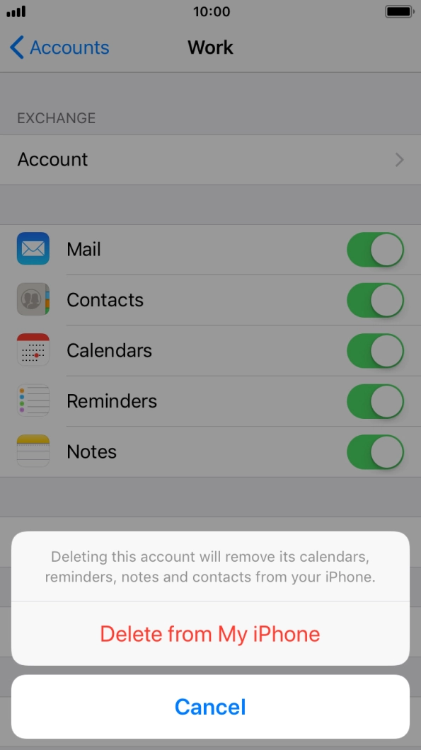 Press Delete from My iPhone.