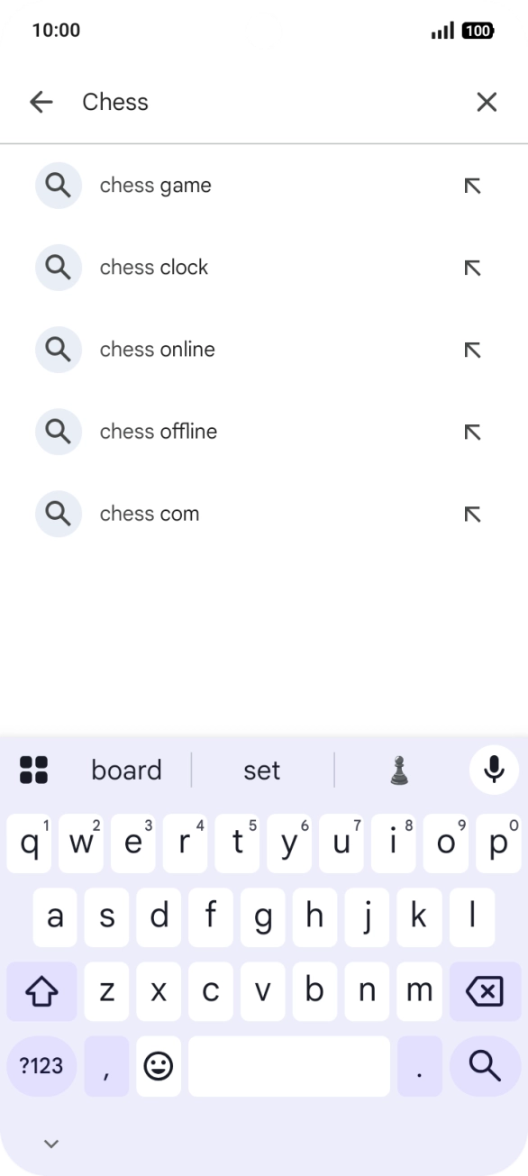 Press the search icon. Press the search icon.
