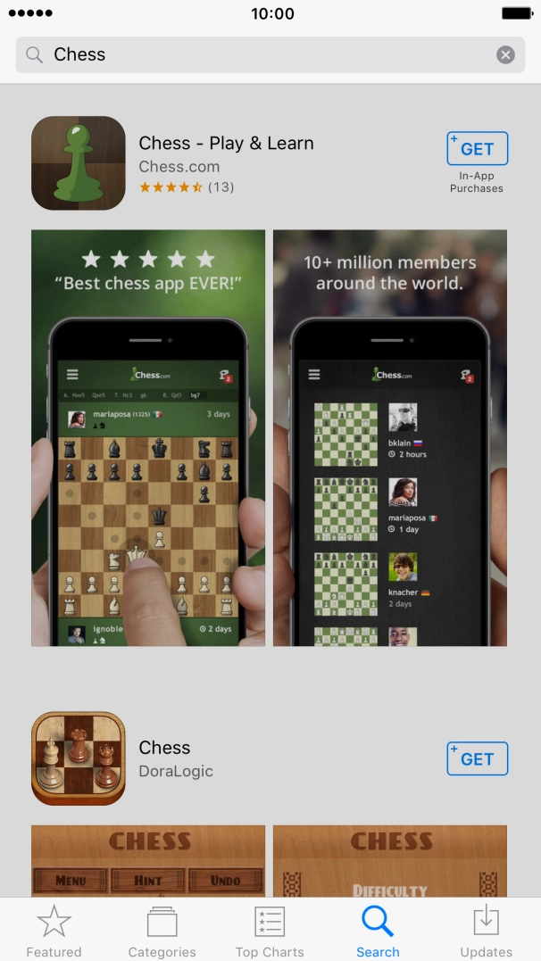 Press the required app. Press the required app.