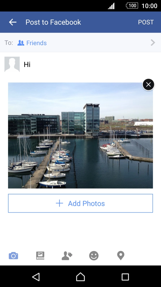 Write the required text and press POST.