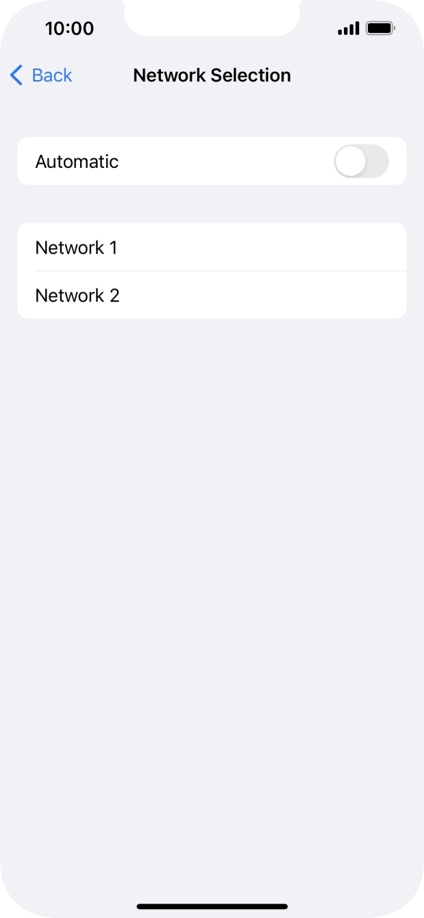 If you turn off the function, press the required network.