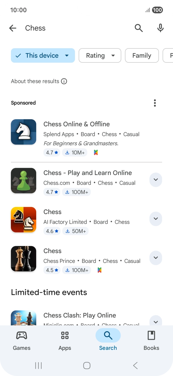 Press the required app. Press the required app.