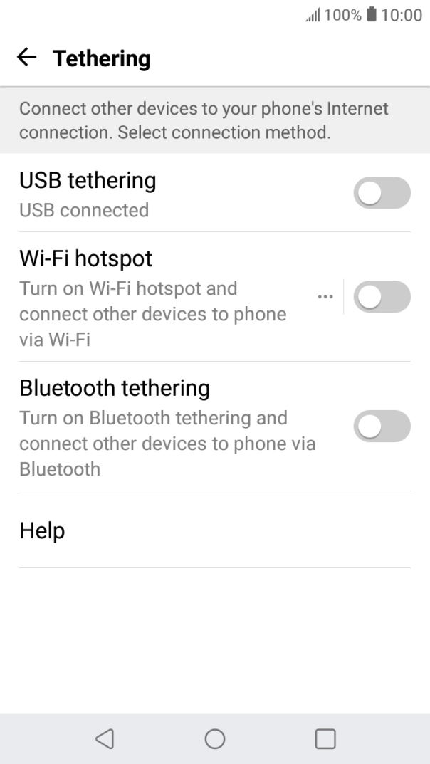 Press Wi-Fi hotspot.