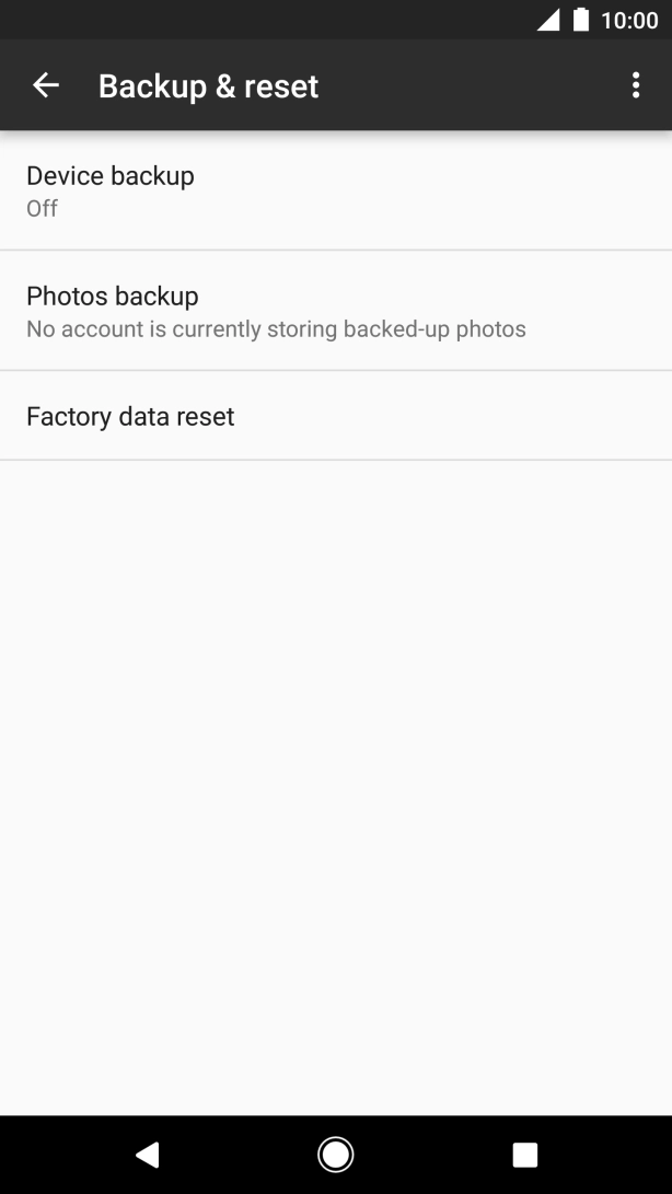 Press Factory data reset.