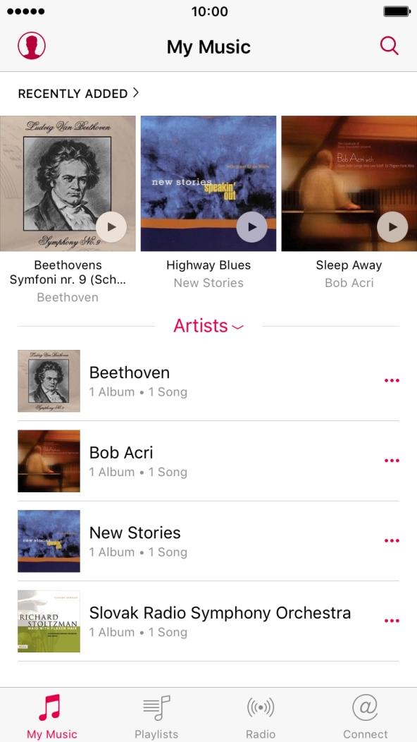 Press Playlists.