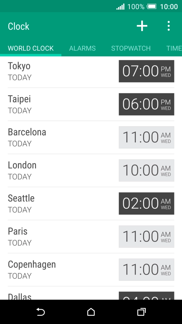 Press ALARMS.