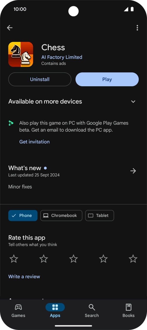 Press Uninstall.