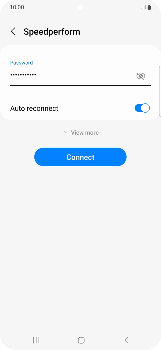 Key in the password for the Wi-Fi network and press Connect. Key in the password for the Wi-Fi network and press Connect.