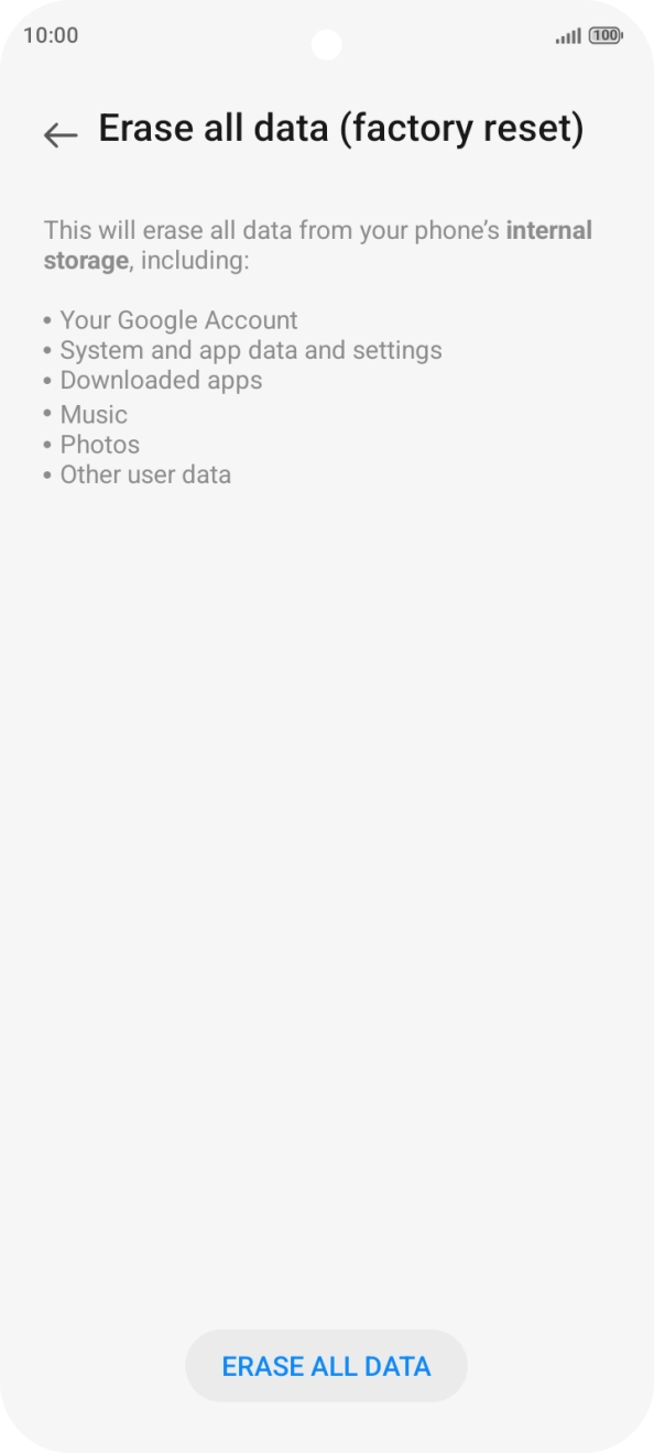 Press ERASE ALL DATA.