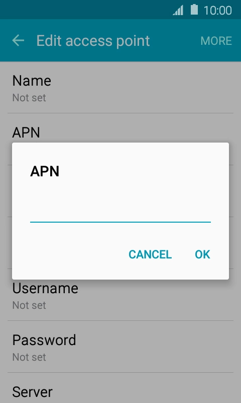 Key in telstra.wap and press OK.
