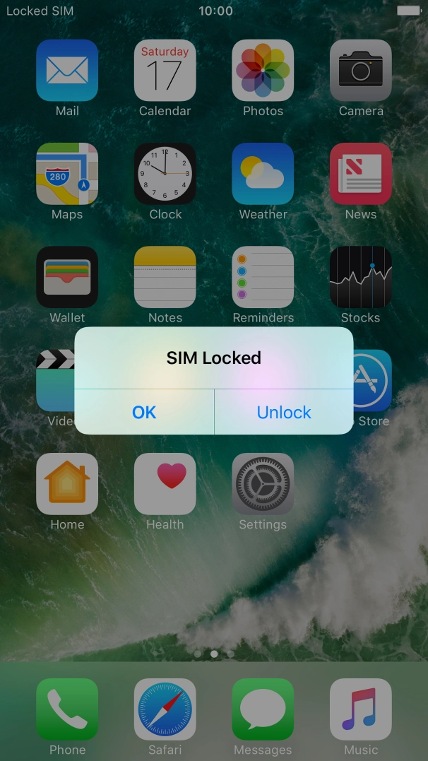 If your SIM is locked, press Unlock. If your SIM is locked, press Unlock.