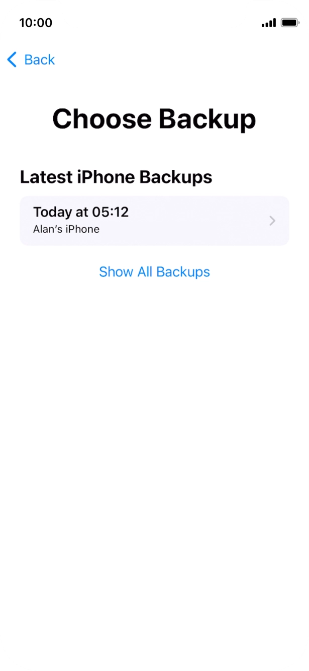 Press the required backup and your phone restores the content of the selected backup. Subsequently, follow the instructions on the screen to set up your phone and prepare it for use. Press the required backup and your phone restores the content of the selected backup. Subsequently, follow the instructions on the screen to set up your phone and prepare it for use.
