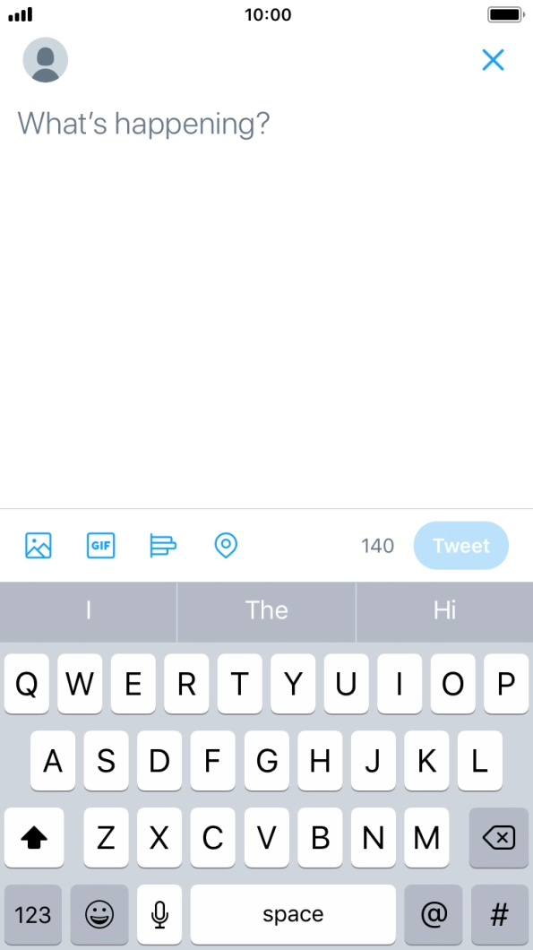 Press the text input field.