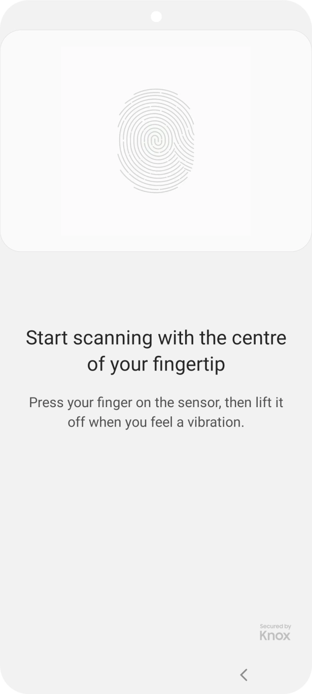 Follow the instructions on the screen to create the phone lock code using your fingerprint. Follow the instructions on the screen to create the phone lock code using your fingerprint.