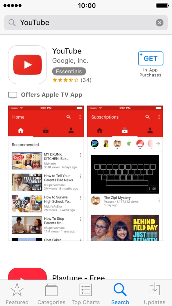 Press YouTube. Press YouTube.
