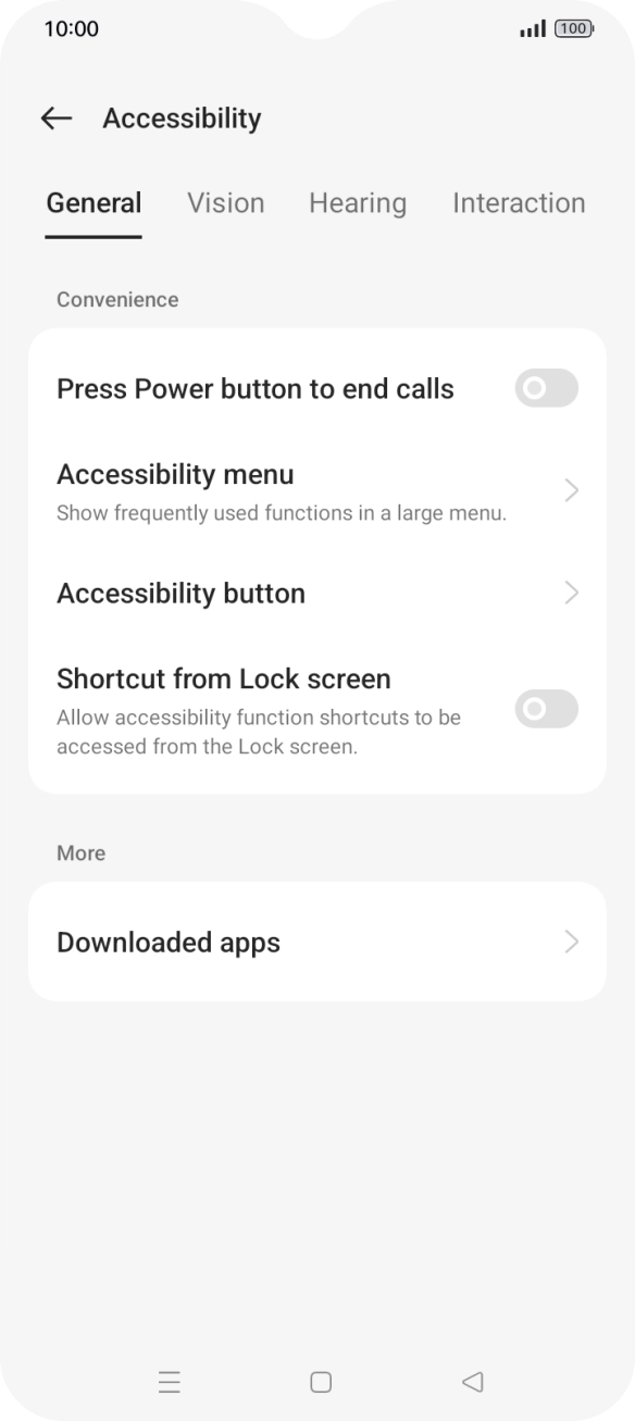 Press General and follow the instructions on the screen to select the required settings.