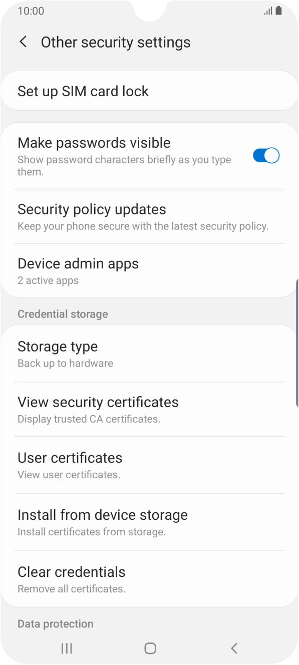 Press Set up SIM card lock. Press Set up SIM card lock.
