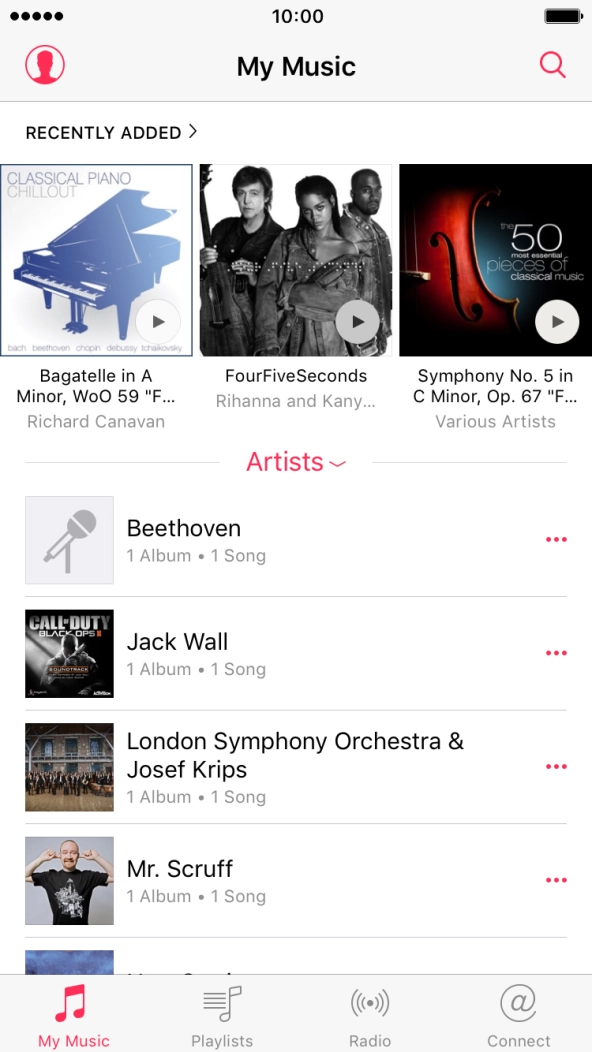 Press Playlists.