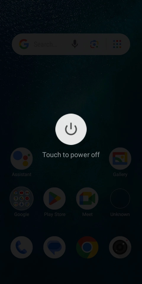 Press Touch to power off. Press Touch to power off.