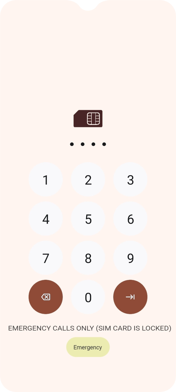 If your SIM is locked, key in your PIN and press arrow right.