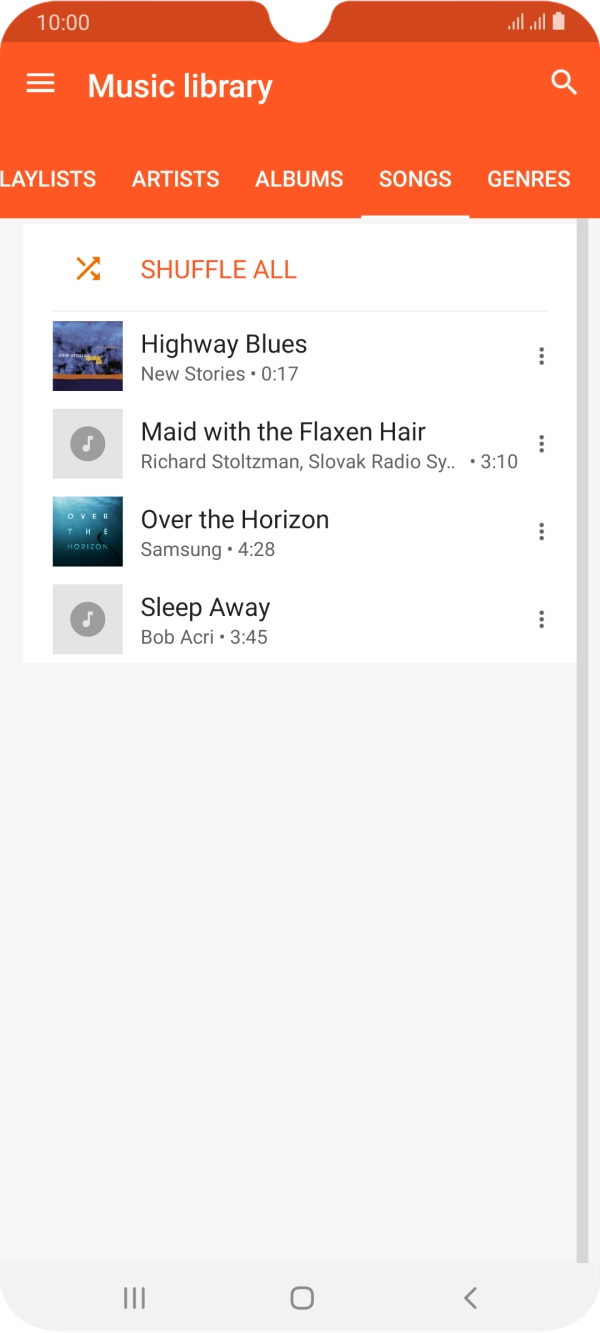 Press the required audio file.