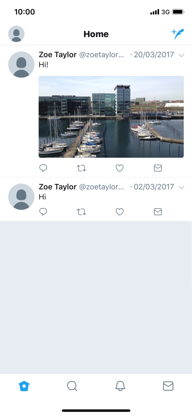 Press the new tweet icon. Press the new tweet icon.