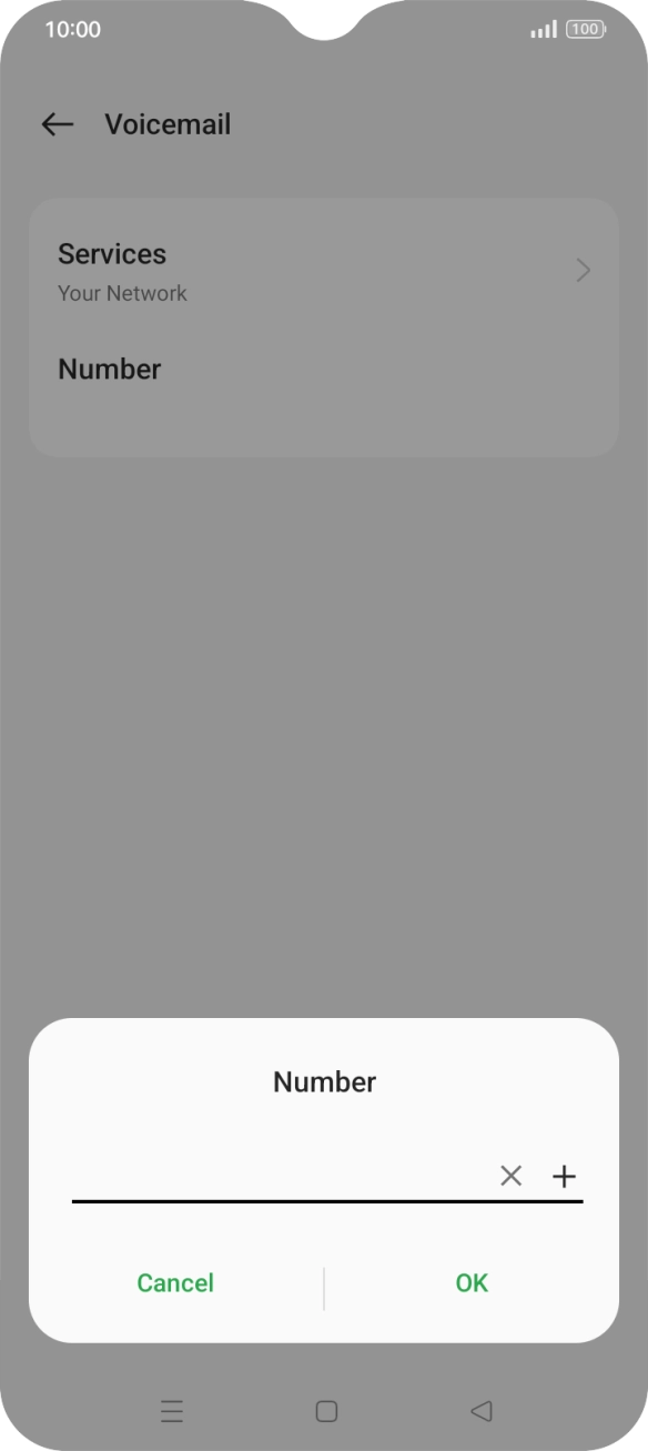 Key in +61101 and press the confirm icon.