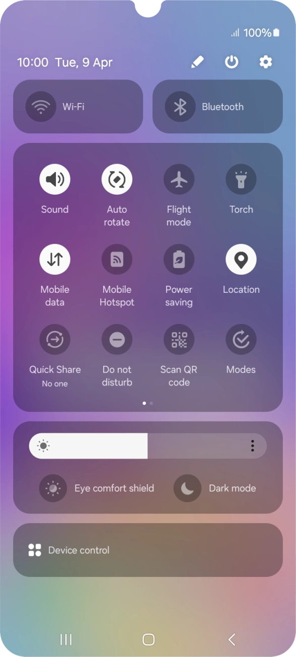 Press the settings icon.