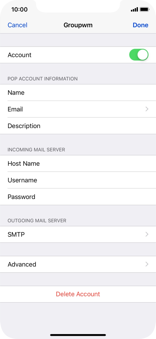 Press SMTP.