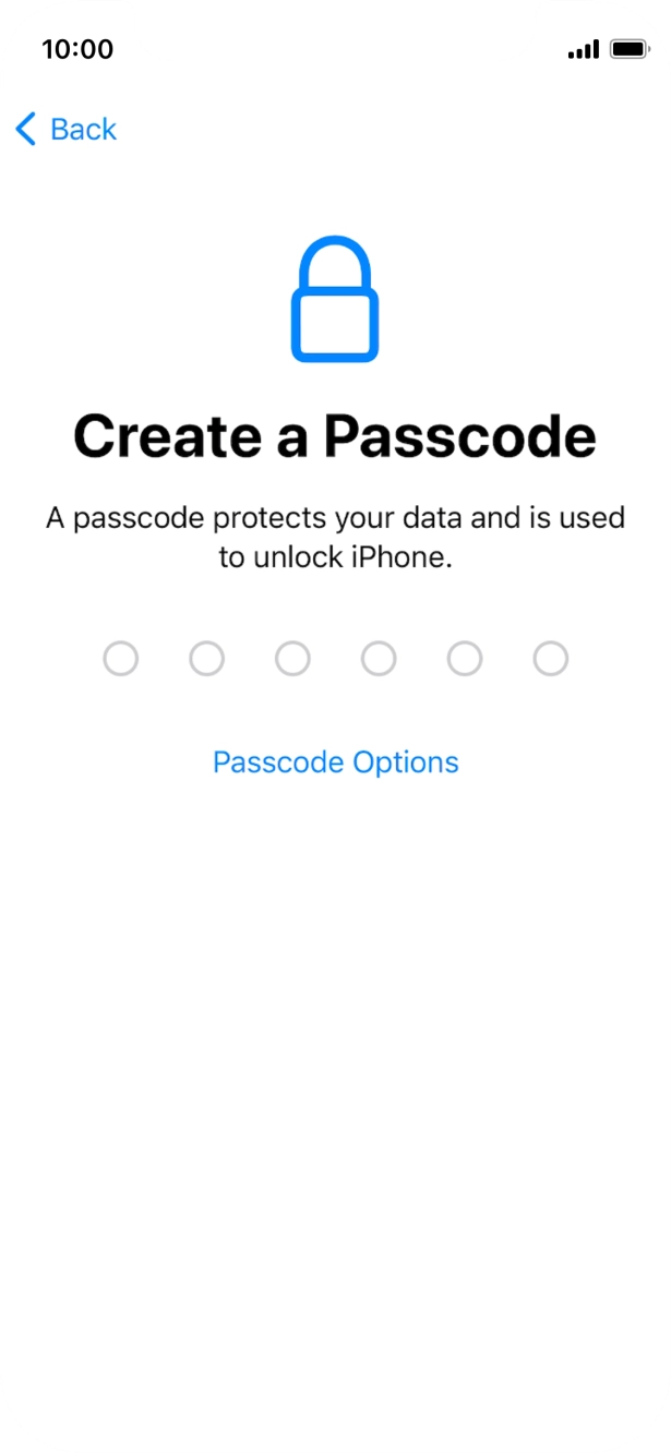 Press Passcode Options.