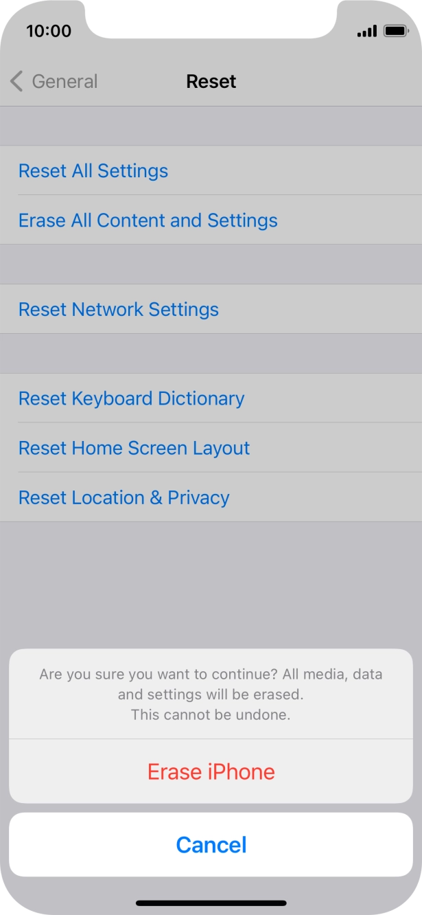 Press Erase iPhone. Press Erase iPhone.