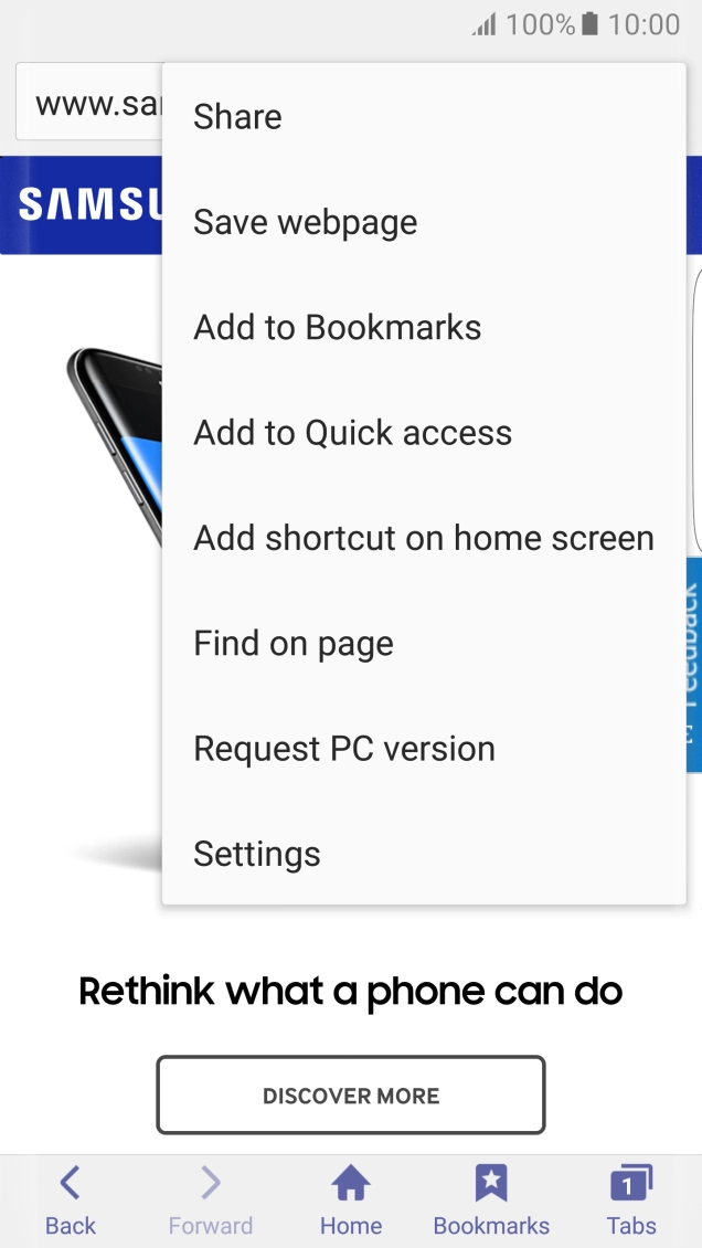 Press Settings.