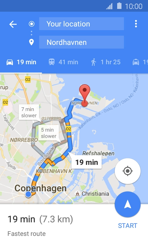 Press the required route.