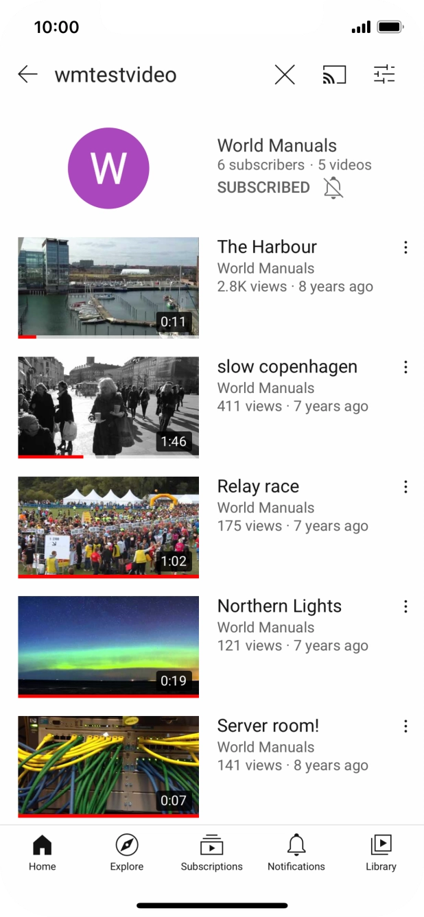 Press the required video clip. Press the required video clip.