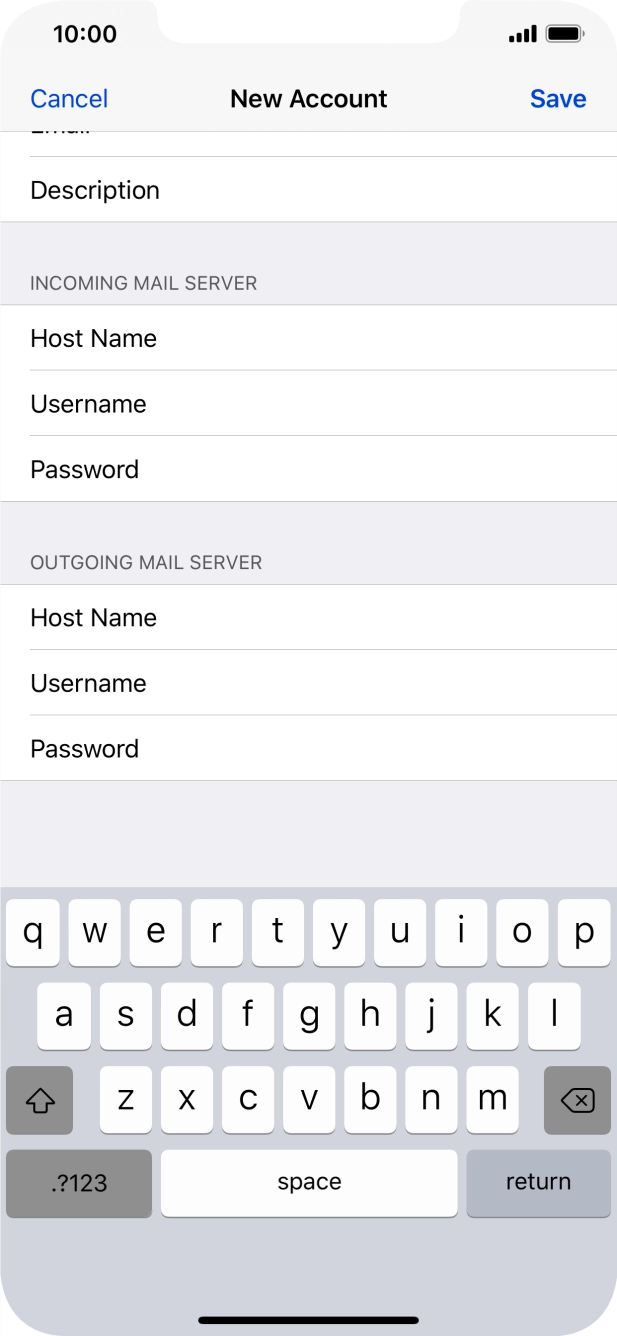 Press Save. Your email account has now been set up. To select more settings for incoming and outgoing server, proceed with the following steps. Press Save. Your email account has now been set up. To select more settings for incoming and outgoing server, proceed with the following steps.
