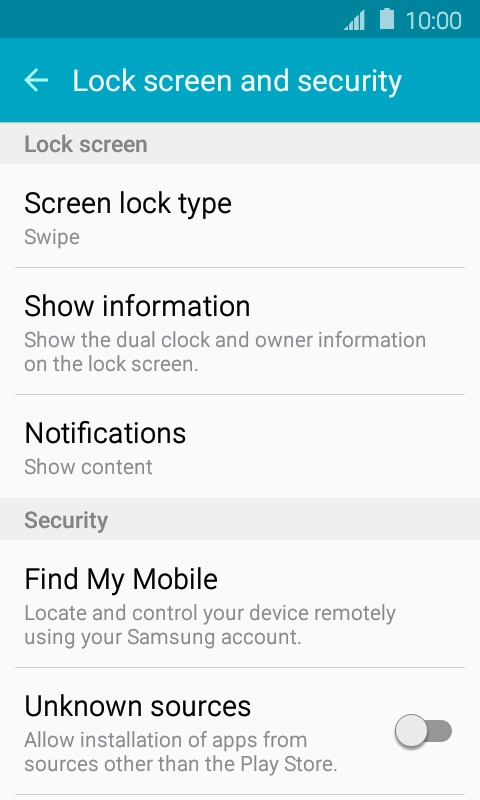 Press Screen lock type. Press Screen lock type.