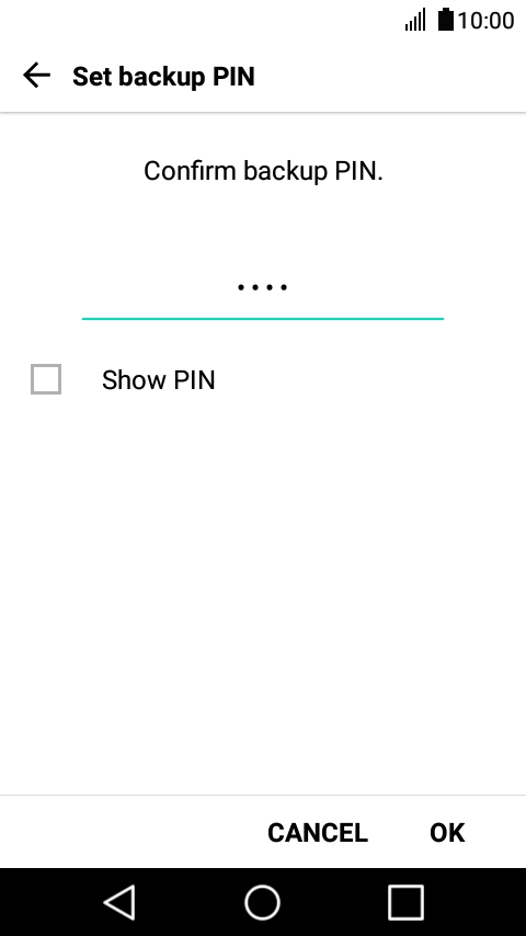 Key in your PIN again and press OK. Key in your PIN again and press OK.