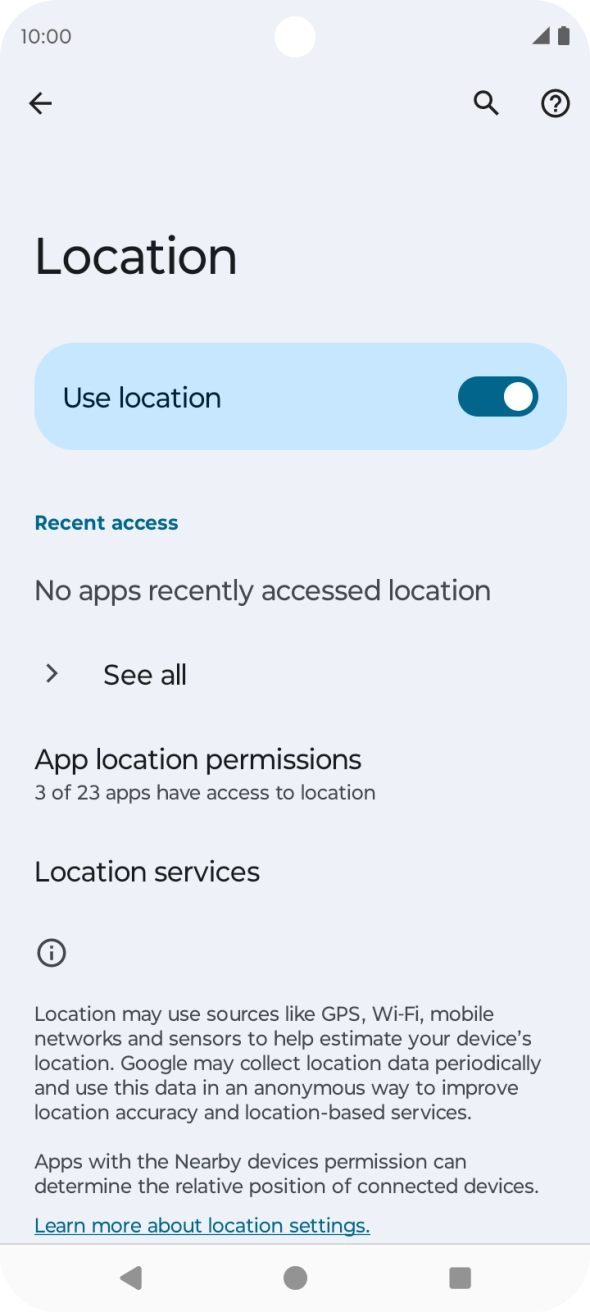 Press App location permissions.
